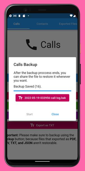 Call Log Backup,Restore & PDF Export Tangkapan skrin 3