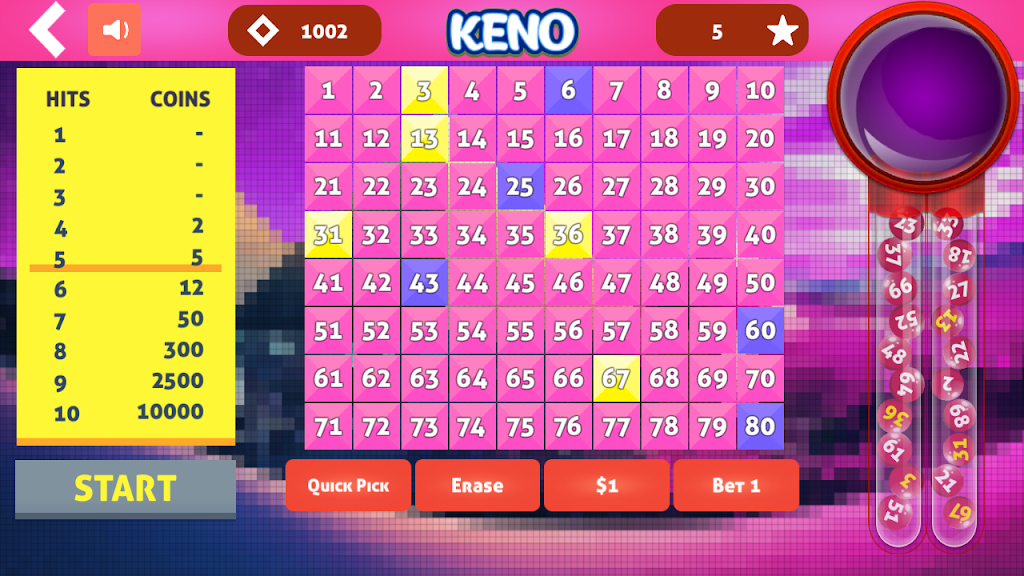 Keno Cleopatra Screenshot 1