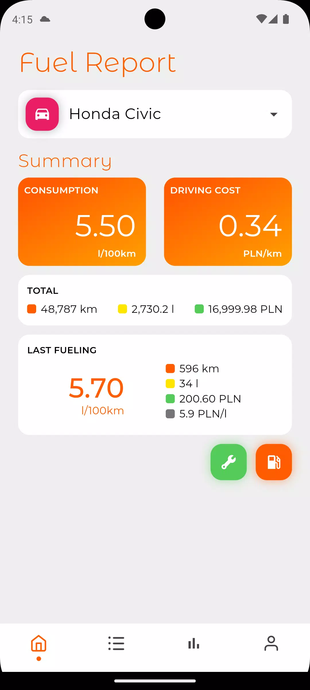 Fuel Log 스크린샷 1