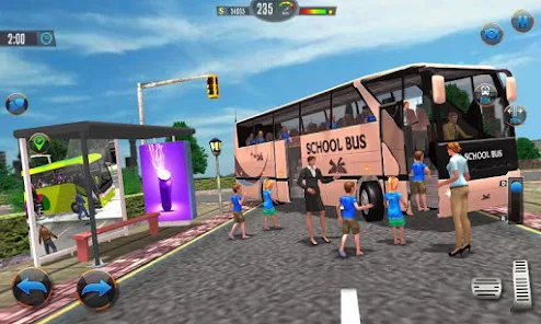 Offroad School Bus Drive Games Tangkapan skrin 1