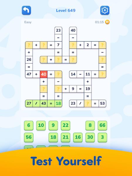 Math Crossword ဖန်သားပြင်ဓာတ်ပုံ 3