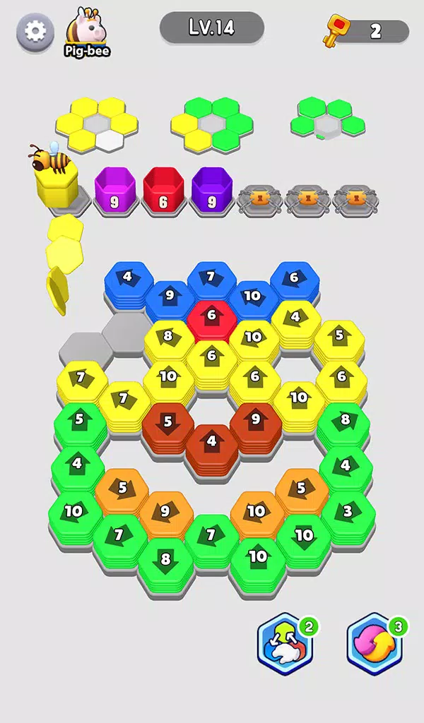 Bee Out - Hexa Away Puzzle Tangkapan skrin 4