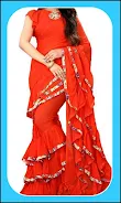 Women Fashion Ruffle Sarees Tangkapan skrin 3