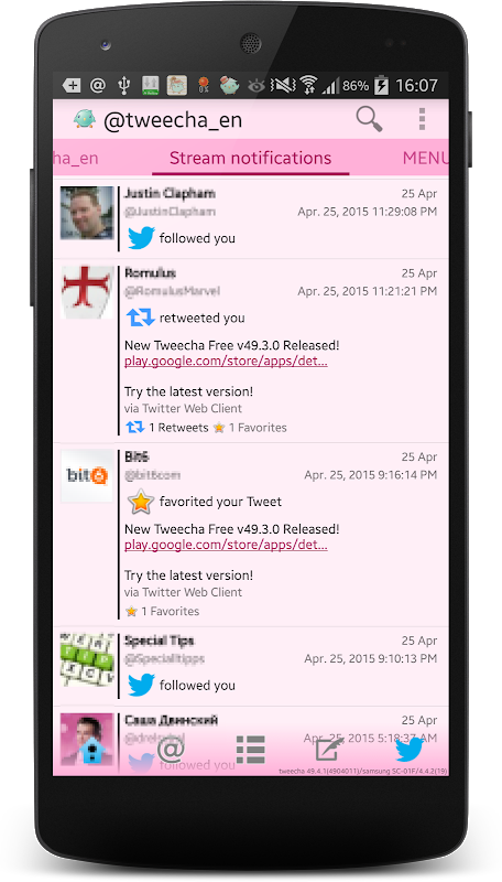 Tweecha Lite for Twitter: Presented in papers Screenshot 2