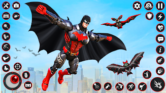 Bat Hero Dark Crime City Game Schermafbeelding 1