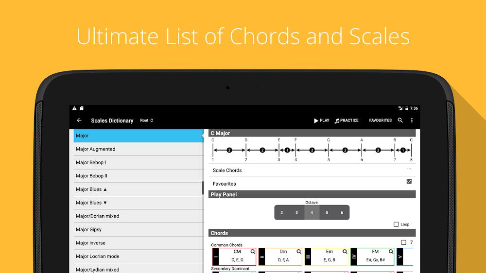 Piano Chord, Scale, Progressio Screenshot 1