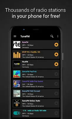Internet Radio Player - TuneFm Ekran Görüntüsü 1