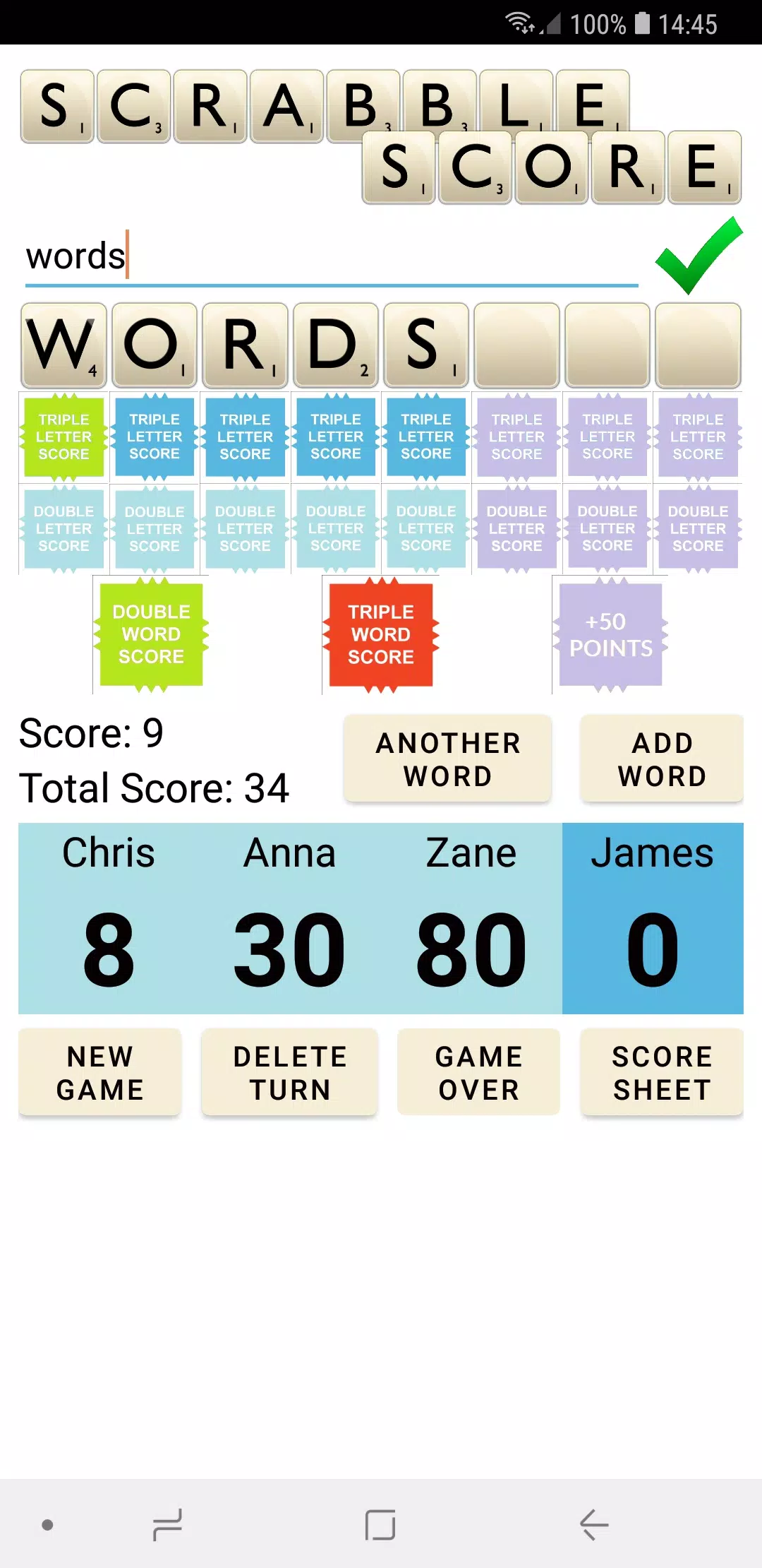 Scrabble Score Tangkapan skrin 2