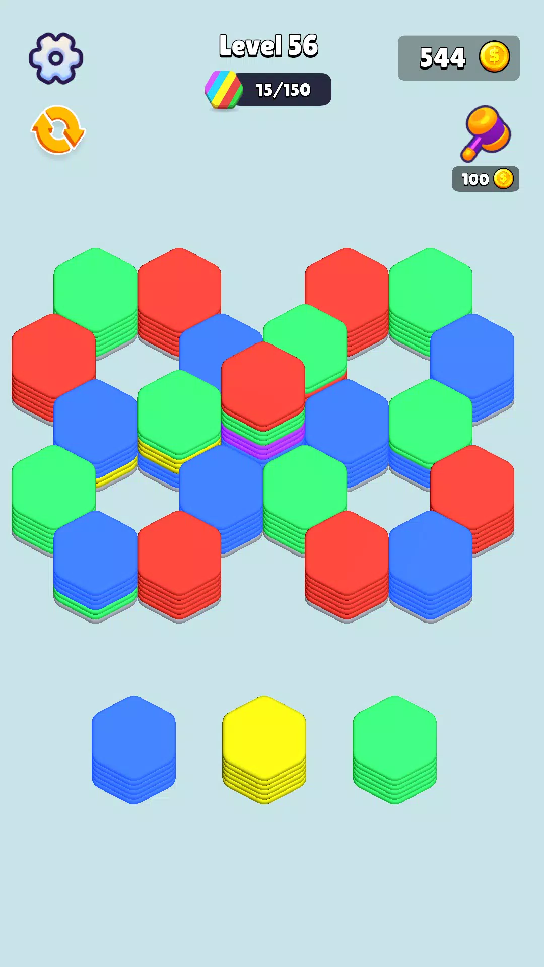 Stack Hexa Sort: Puzzle Match ภาพหน้าจอ 2