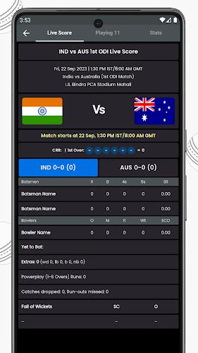 Live Cricket Score, IND vs RSA Captura de pantalla 2