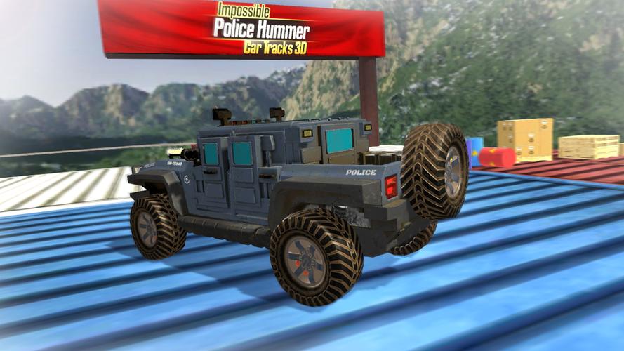 Impossible Ramp Hummer Car 3D Tangkapan skrin 3