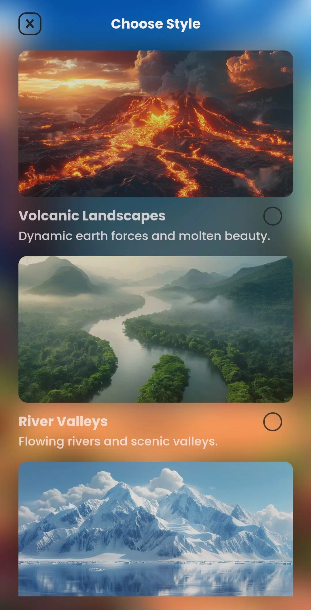 AI Landscape Generator App Screenshot 1