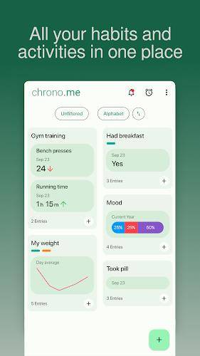 chrono.me - Lifestyle tracker Schermafbeelding 1