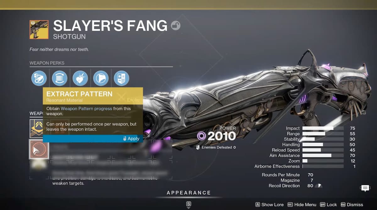 Destiny 2でスレイヤーのファングショットガンを入手する方法