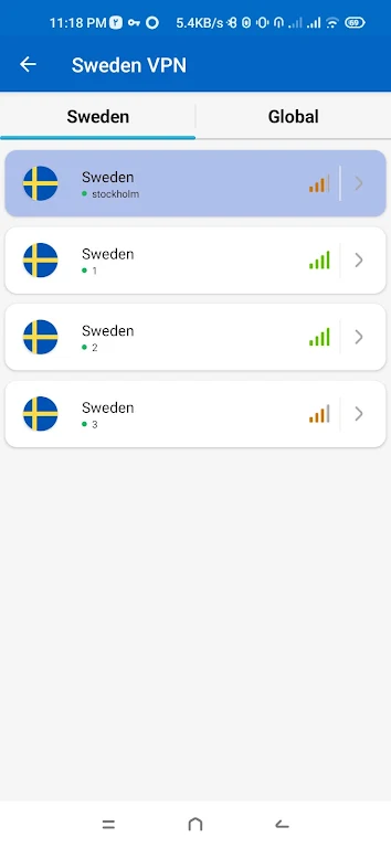 Schermata Sweden VPN - Fast & Secure 1