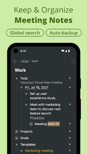 Workflowy |Note, List, Outline Schermafbeelding 1