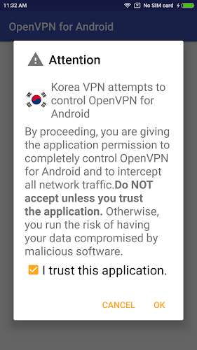 Korea VPN - Plugin for OpenVPN স্ক্রিনশট 1