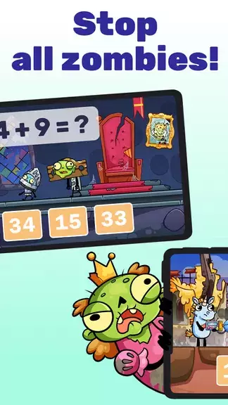 Math games: Zombie Invasion স্ক্রিনশট 2