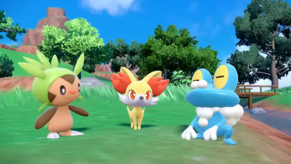 Gen 6 Starters Chespin、Fennekin、およびFrokie inPokémonScarlet＆Violet