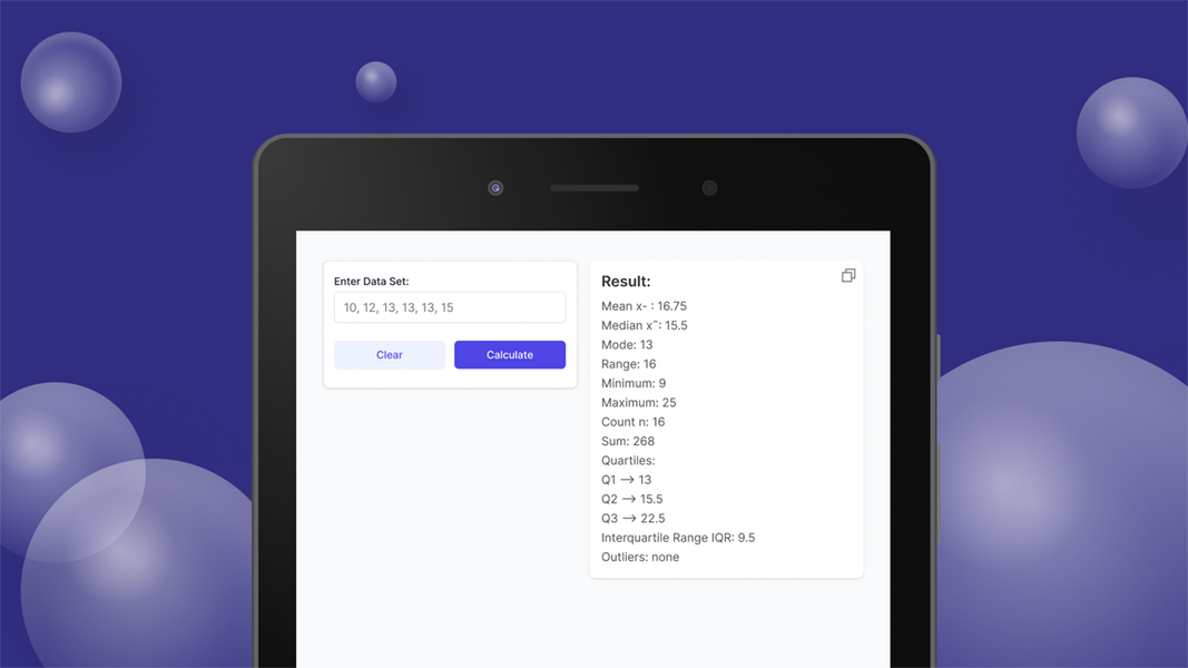 Mean Median Mode Calculator Ekran Görüntüsü 2