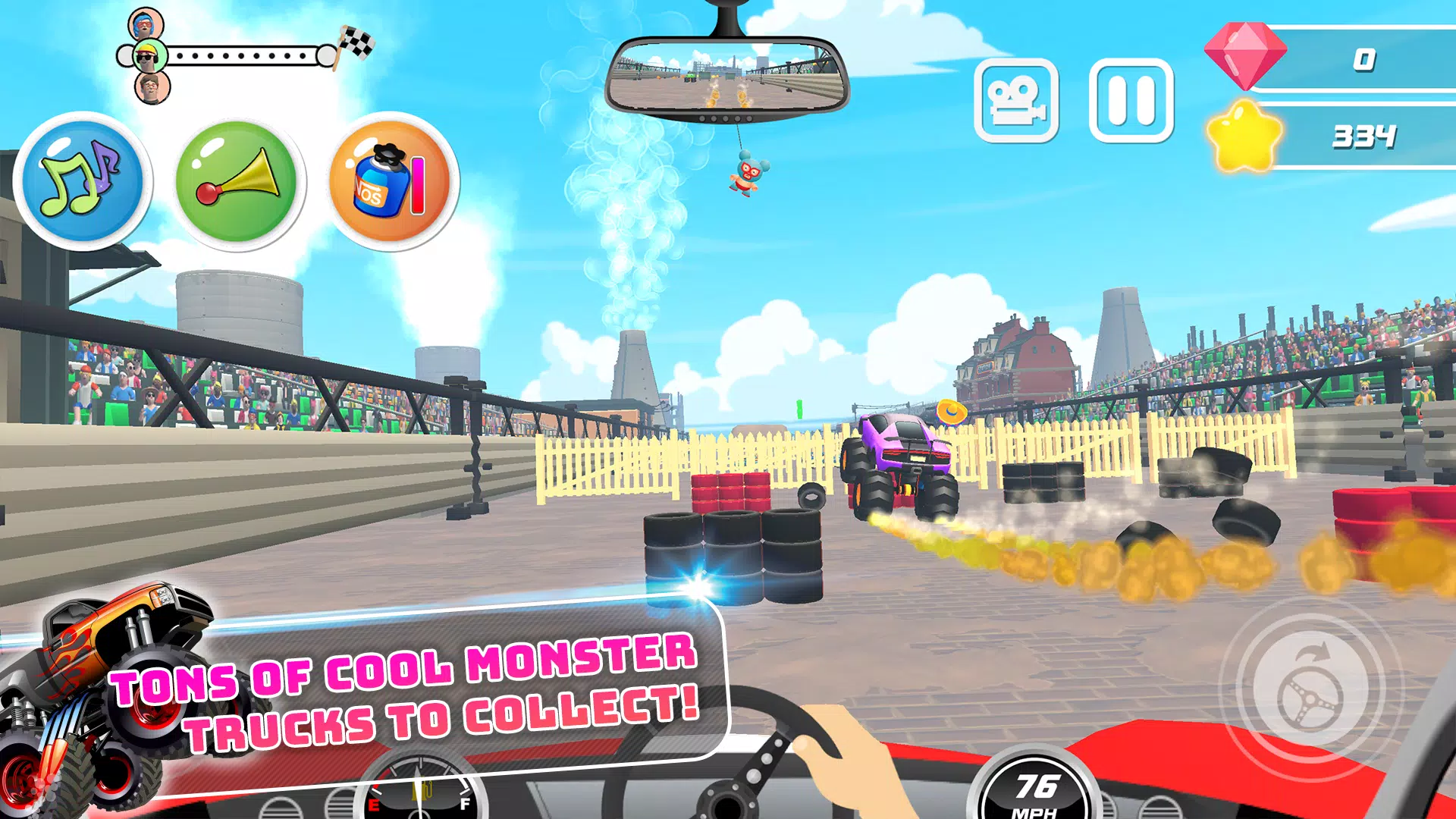 Monster Trucks Kids Race Game Schermafbeelding 2