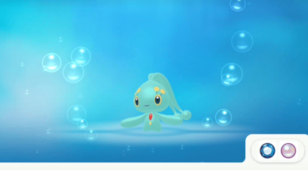 La manaphy brillante à la maison Pokémon