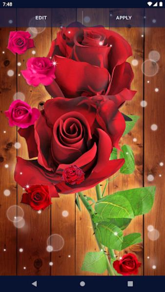 Red Rose Live Wallpaper ဖန်သားပြင်ဓာတ်ပုံ 4