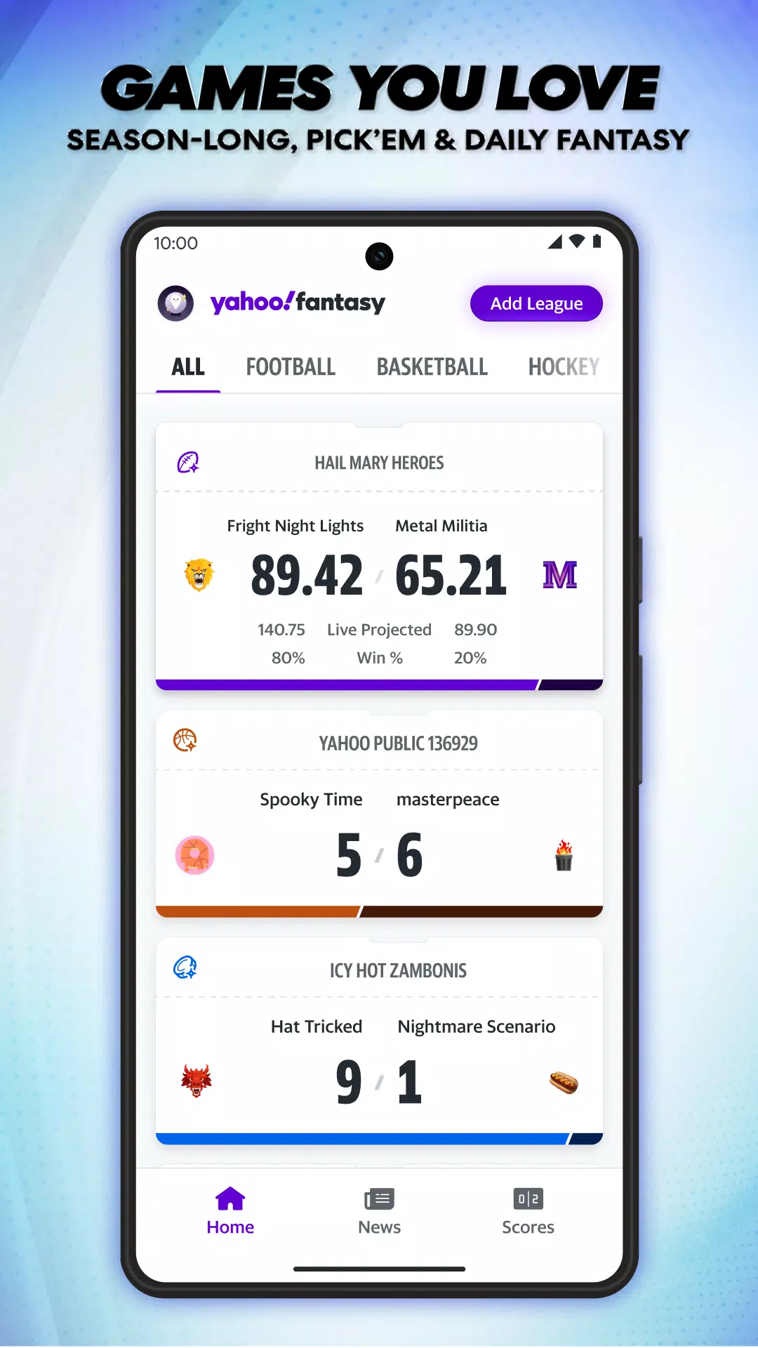 Yahoo Fantasy: Football & more Screenshot 1