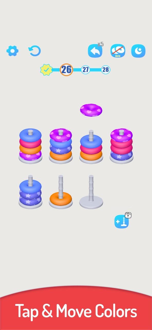 3D Color Sort Hoop Stack Schermafbeelding 1