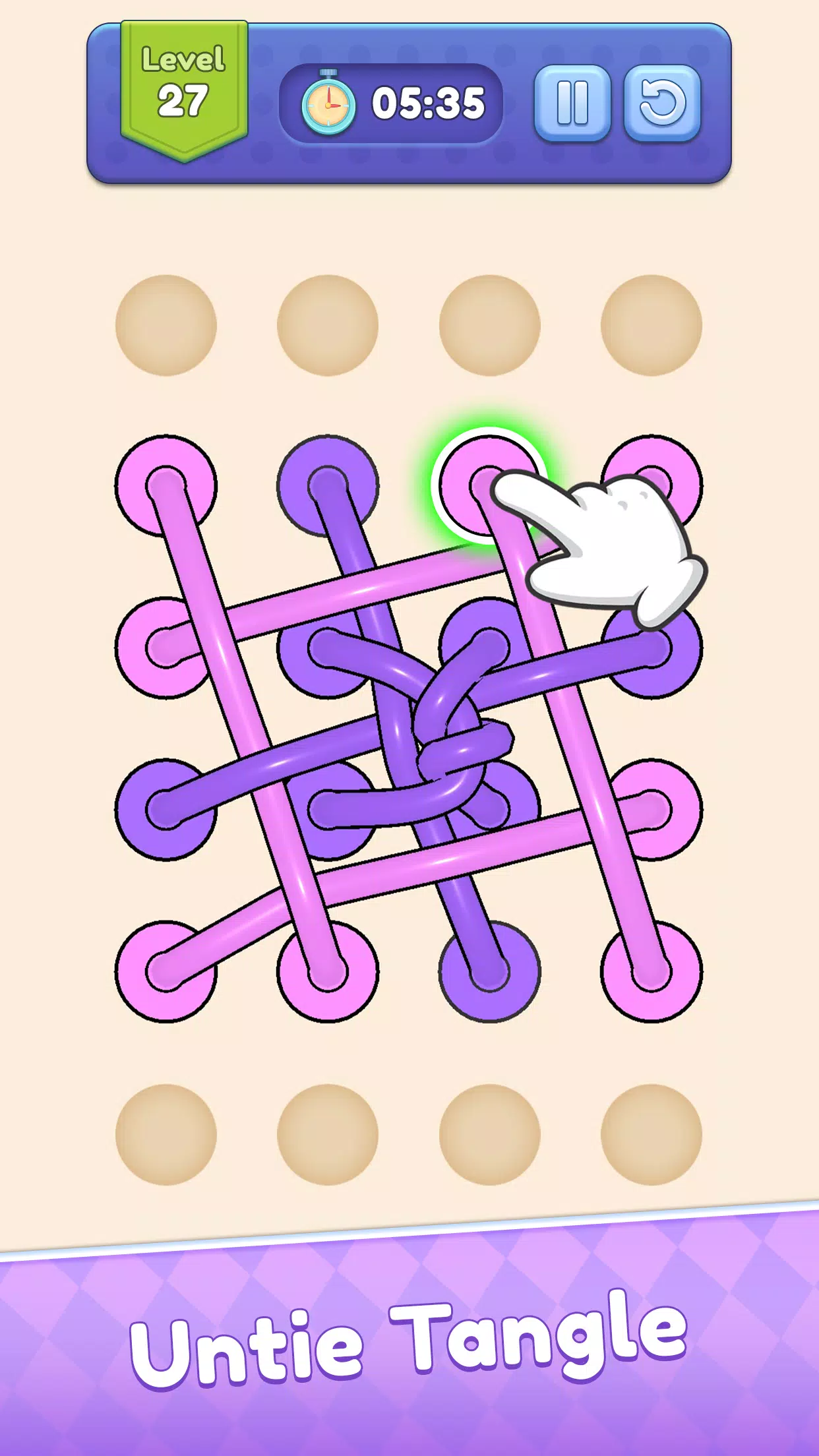 Tangle Out: Rope Puzzle Скриншот 1