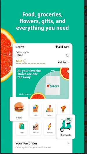 Toters: Food Delivery & More Captura de pantalla 1