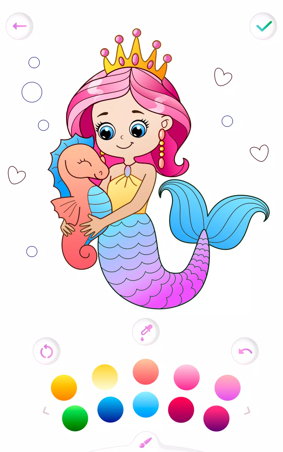 Mermaid coloring book gradient Zrzut ekranu 2