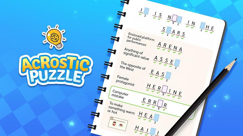 Acrostic Puzzle: Logic Fill in Скриншот 1