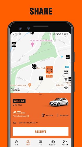 SIXT rent. share. ride. plus. Ekran Görüntüsü 3