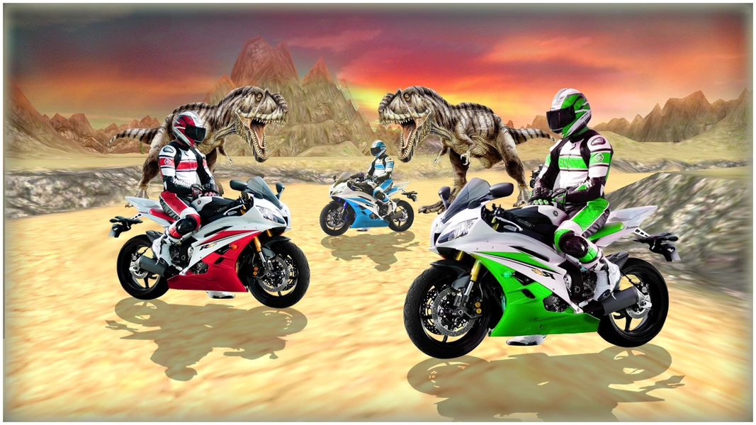 Dino World Bike Race Game - Jurassic Adventure Tangkapan skrin 2