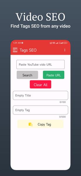 Schermata Tags SEO - Video Finder 4