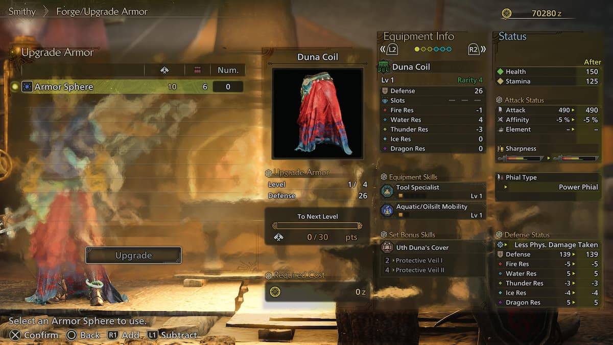 Monster Hunter Wilds - การอัพเกรดเกราะด้วยทรงกลมเกราะ
