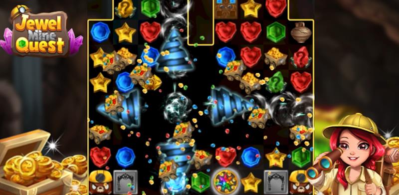 Jewel Mine Quest: Match-3 Zrzut ekranu 3