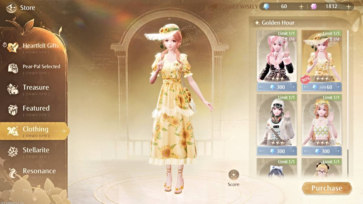 ชุด Golden Hour ใน Infinity Nikki