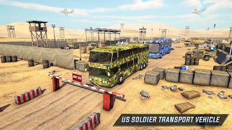 Army Bus Transporter Sim Games Zrzut ekranu 1