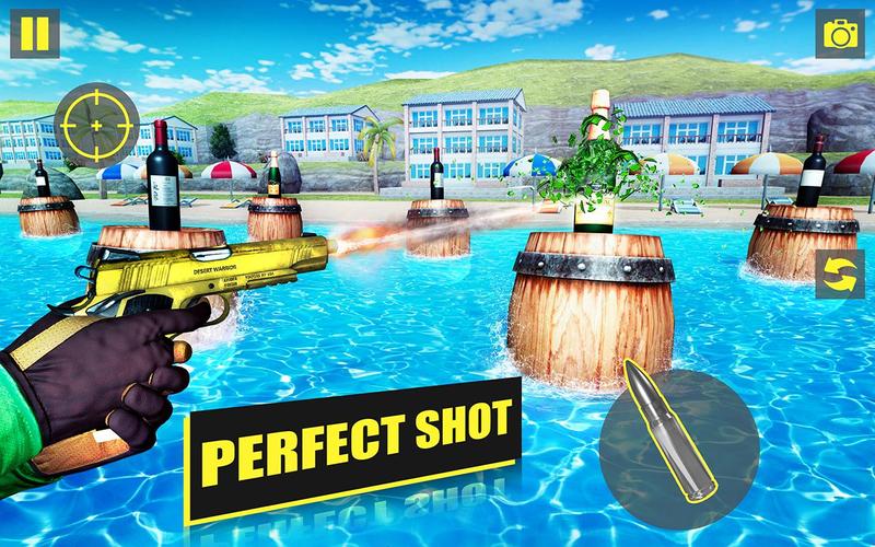 Real 3D Bottle Shooting Game Captura de tela 4