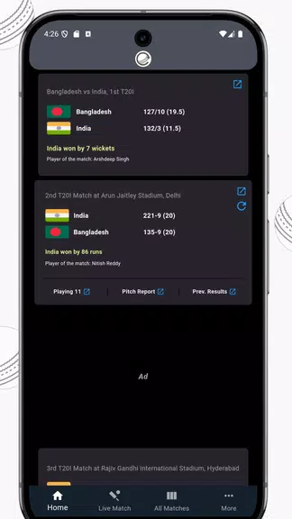 IND vs ZIM Live Cricket Score Captura de pantalla 1