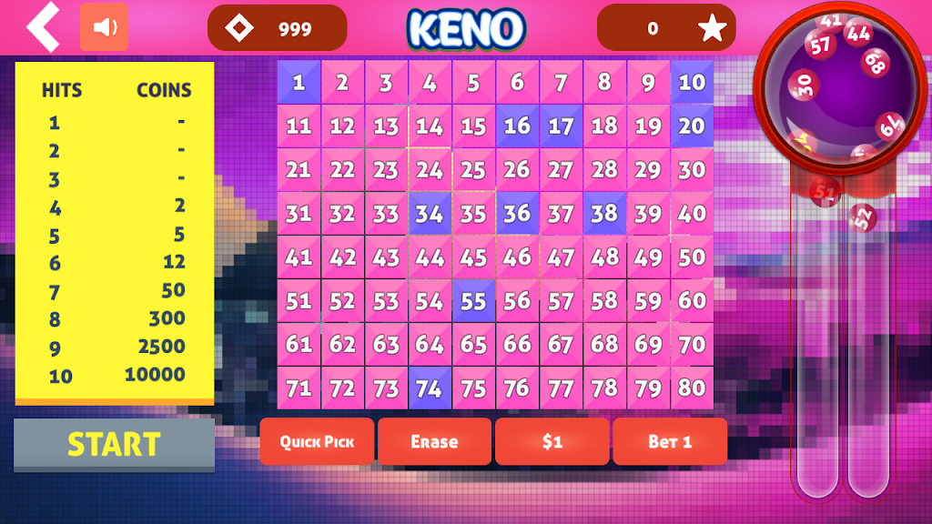 Keno Cleopatra Screenshot 2