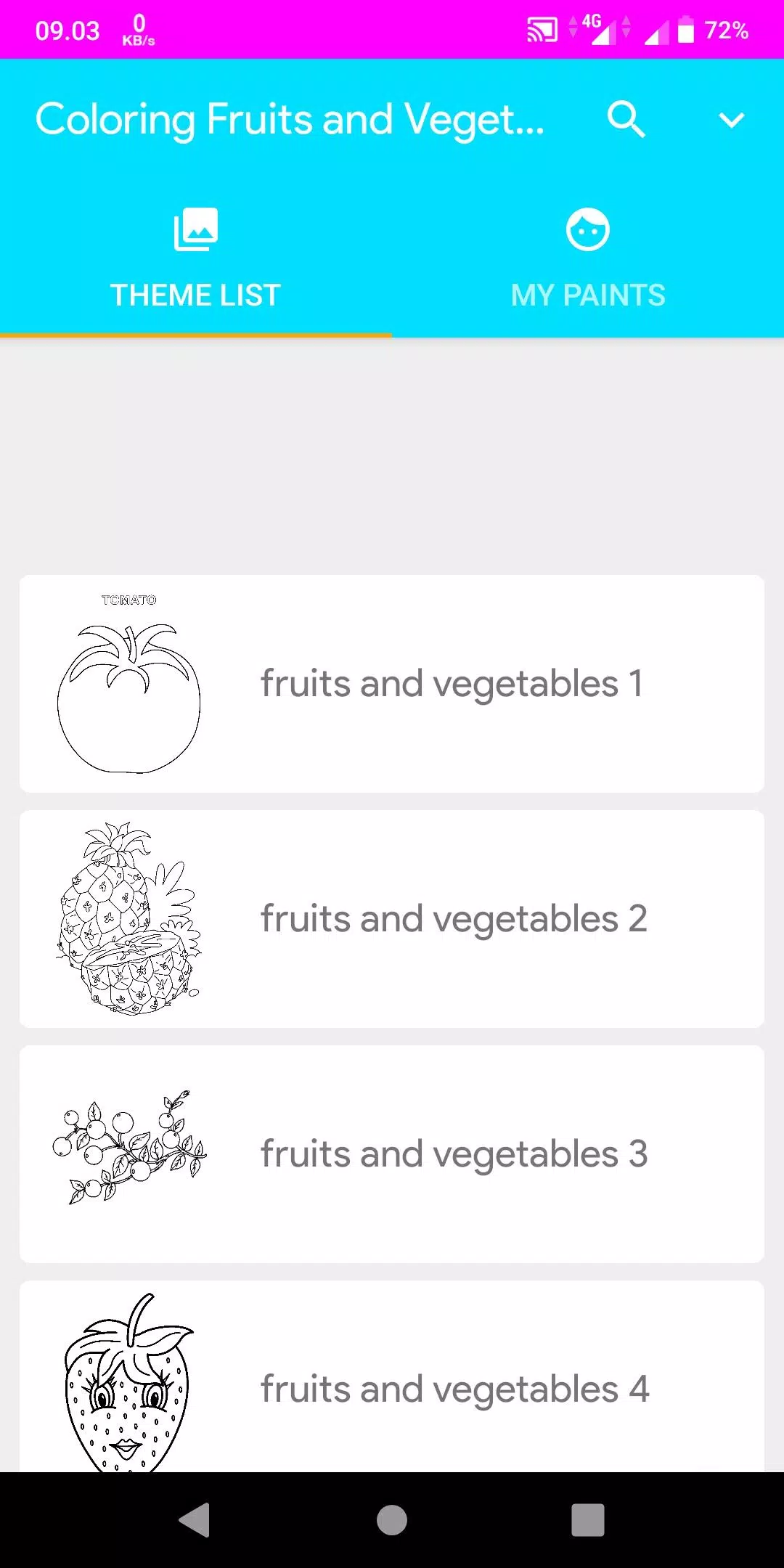 Coloring Fruits And Vegetables ภาพหน้าจอ 1