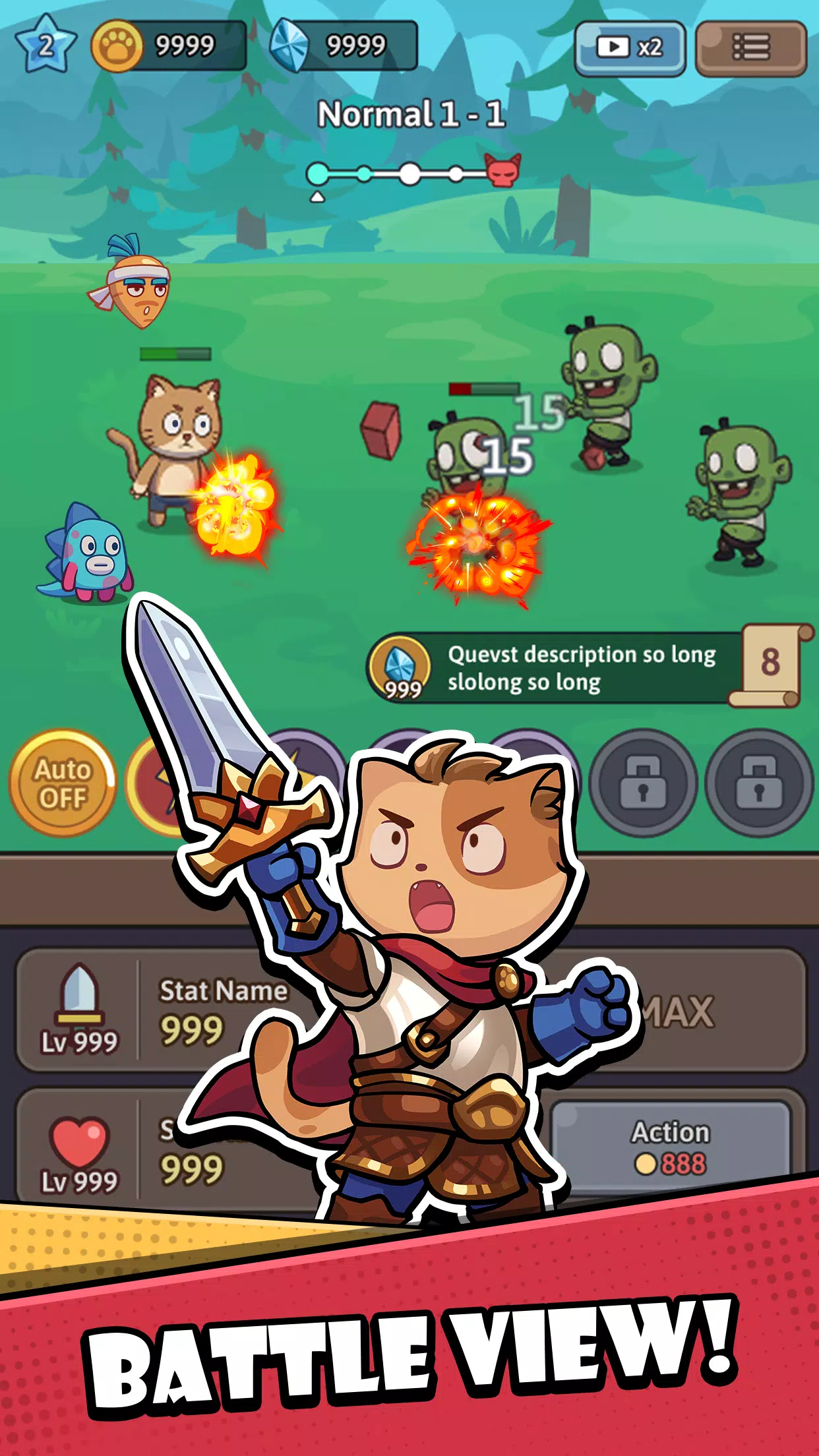 Schermata Cat Hero: Idle RPG War 1