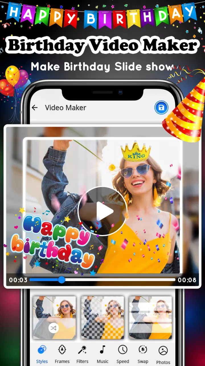 Birthday Video Maker Zrzut ekranu 1