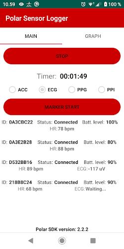 Polar Sensor Logger Captura de tela 1