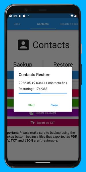 Call Log Backup,Restore & PDF Export Tangkapan skrin 2