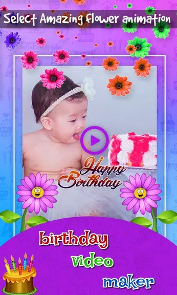 Birthday Video & Status Maker Captura de tela 3
