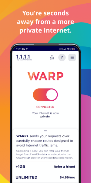 1.1.1.1 + WARP: Safer Internet スクリーンショット 2